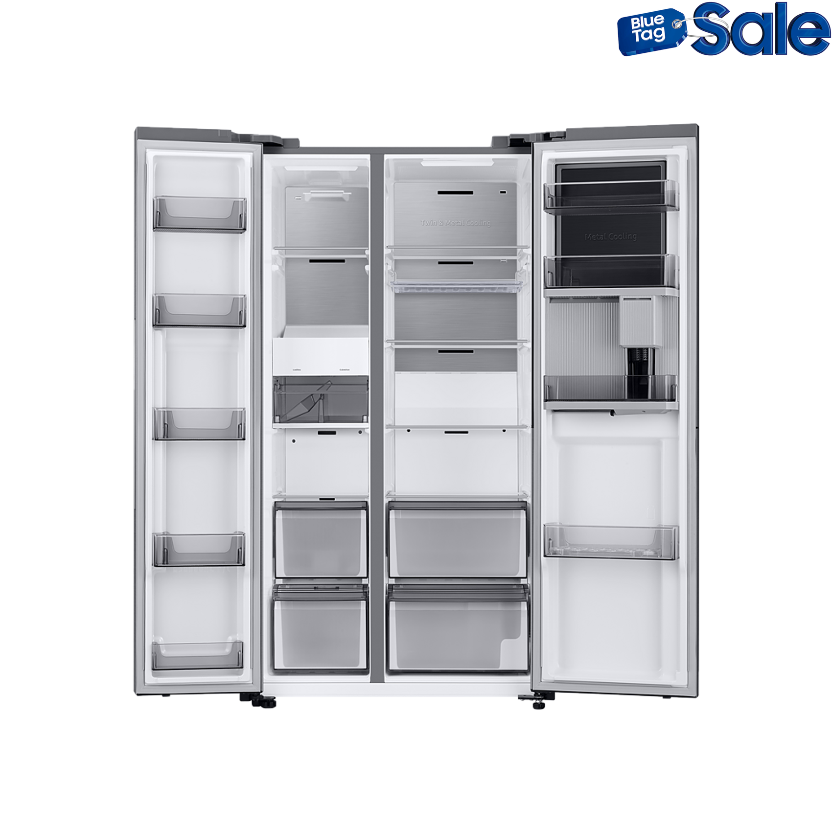 Samsung 595L Nett Food Showcase Side by Side Fridge with Beverage Centre™ - Clean Steel Finish (Photo: 7)